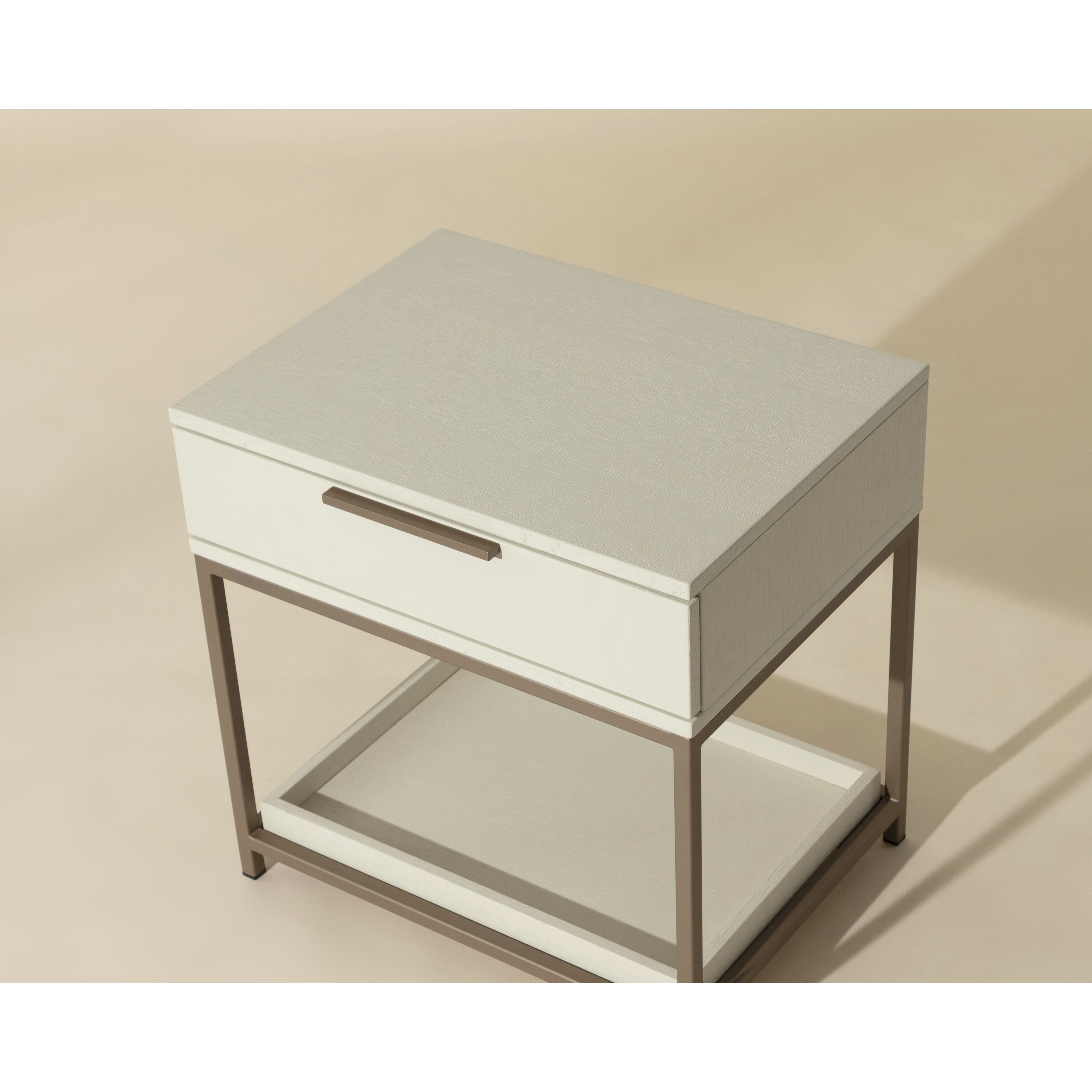 Rebel 23.5 X 23.5 inch Champagne Gold / Cream Night Stand, Small